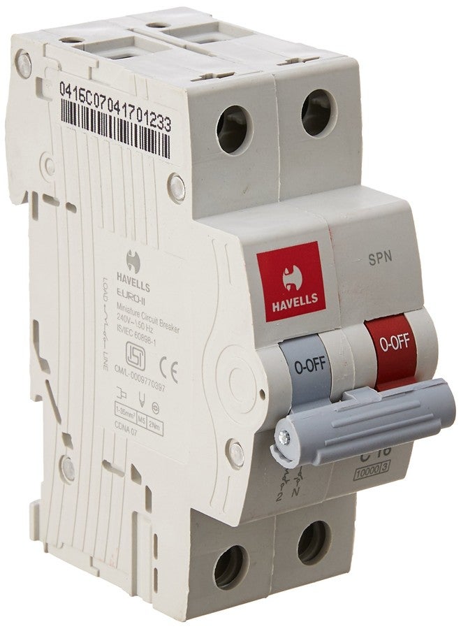 قاطع دائرة مصغر من نوع SPN C منحني من بلاستيك PVC من هافيلز DHMGCSNF016 (أبيض)